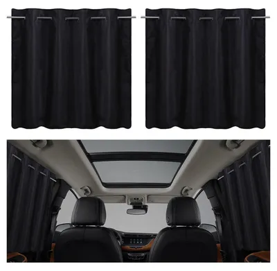 Produktbild von Sonnenschutz Auto Seitenscheibe Sichtschutz Fenster Verdunkelung mit verstellbaren Stangen 100x68cm