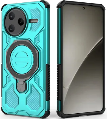 Obrázek produktu pro Odolný kryt na mobil pro Xiaomi Poco F7 Ultra/Redmi K80 Pro, robustní pouzdro s prstenovým stojánkem, magnetický držák a stojánkem mátově zelená