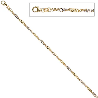 Produktbild von 2,9mm Fußkettchen Fußkette Singapurkette 925 Silber vergoldet 23-25cm