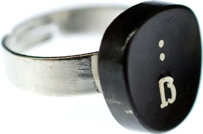 Produktbild von Eszett Doppelpunkt Ring Vintage Schreibmaschinentaste Miniblings Buchstabe