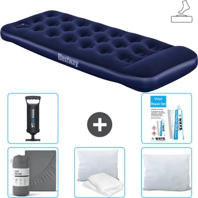 Produktbild von Bestway Luftmatratze - 1 Person - 76 x 185 x 28 cm - Blau - Inklusive Zubehör