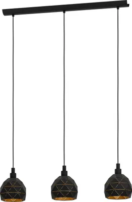Image de EGLO 97846 ROCCAFORTE Suspension noir or 3xE14
