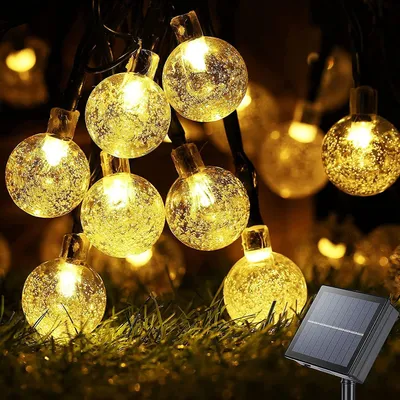 Solar-Lichterkette 30 LEDs warmweiß IP65 8 Modi 28 Fuß