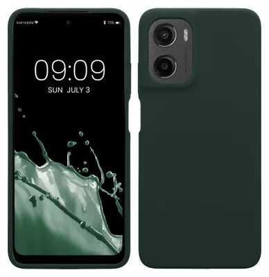 Produktbild von kwmobile Handyhülle für Motorola Moto G05 / Moto E15 Hülle - Case Silikon - Kabelloses Laden - Schutzhülle Cover in Moosgrün