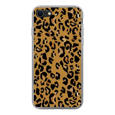 Produktbild von MuchoWow® Handyhülle Schutzhülle Hülle für iPhone 7 Pantherdruck - Gelb - Gold Silikon Softcase Handy Hülle - Kartenhalter