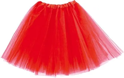 Produktbild von Tüllrock Damen Kostüm Tutu Petticoat Party Ballett Rockabilly Tanz Rock (rot)