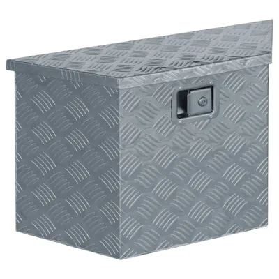 Image de Caisse en aluminium 70×24×42 cm Trapézoïdale Argentée