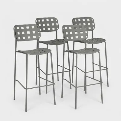 Immagine prodotto di 4 sgabelli da bar in acciaio e polipropilene Clover YES - Grigio