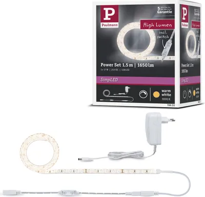 Zdjęcie produktu dla Paulmann SimpLED Power LED Strip kompletny zestaw w kolorze ciepłej bieli