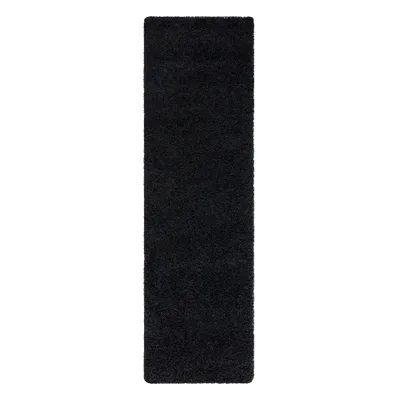Produktbild von Teppich, Läufer SOFFI shaggy 5cm schwarz - in die Küche, Halle, Korridor Schwarz 70x200 cm