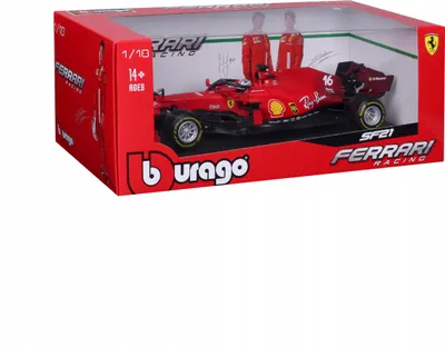 Zdjęcie produktu dla BOLID F1 Ferrari SF21 Leclerc 1:18 BBURAGO 16809