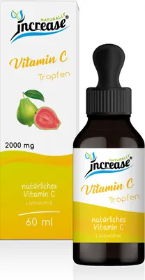 Produktbild von Liposomale Vitamin C Tropfen hochdosiert - (60.000mg Vitamin C pro Packung) 2000mg Vitamin C pro Tagesdosis - MCT Öl - Hohe Bioverfügbarkeit