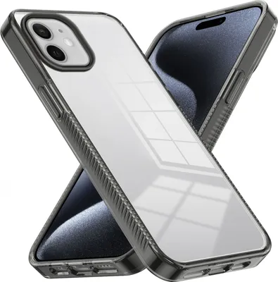 Produktbild von Hülle für iPhone 12 / 12 Pro Rutschfest Kristallklare Stoßfeste TPU Bumper Handyhülle Schwarz