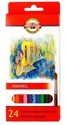 Image de Koh-i-noor crayons de couleur aquarellables 24 pcs motif FISH