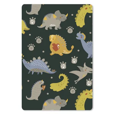 Produktbild von MuchoWow® Mauspad Mousepad Dino - Kinder - Schnittmuster - Jungen - Mädchen - Dinosaurier 40x60 cm - Mousepads - Maus Mat - Pad - Mausunterlage - Schreibtisch Accesoire