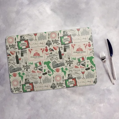Produktbild von Tischset 6x45x30 cm + 6x10fi cm Platzset Tischmatte Platzmatte Untersetzer - Italienische Küche