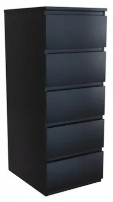 Obrázok produktu pre Topeshop W5 CZERŃ, Čierna, 5 zásuvka/zásuviek, Drevotrieskové dosky, Jednofarebné, Moderné, Drevotrieskové dosky
