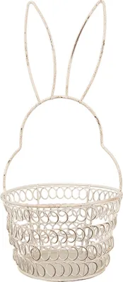 Zdjęcie produktu dla Clayre & Eef Koszyk do przechowywania Królik Ø 12x27 cm Biały Metal