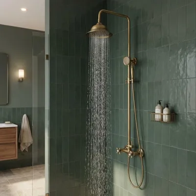 Obrázek produktu pro Sprchová baterie se sprchovou hlavicí, bronzová, řada Heritage Ascot, model BN-2003-HA, značka Aquanello