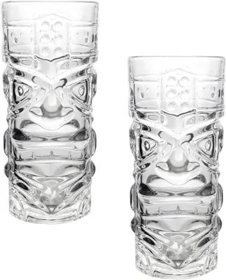 Produktbild von 2 Stück kreative Glasbecher in Gesichtsform, leicht zu reinigen, als dekorative Trinkgläser für Zuhause und Partys, wiederverwendbar