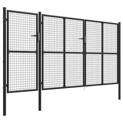 Produktbild von vidaXL Gartentor Stahl 400 x 150 cm Anthrazit