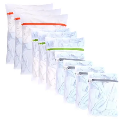 Produktbild von 10er Wäschenetz Set - Wäschesäcke in 3 Größen Netz mit Reißverschluss,(10-St), 3 Verschiedene Größe
