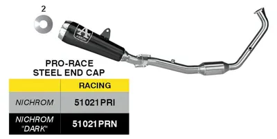Produktbild von ARROW Racing Pro-Race Komplettauspuff Schwarz Nichrom für Yamaha MT 125
