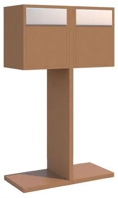 Produktbild von Briefkastenanlage Hermes Double for Two in Rost mit Edelstahlklappe