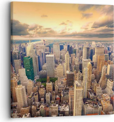 Produktbild von Bild auf Leinwand - Leinwandbild - Stadt Wolkenkratzer Amerika Innenstadt - 30x30cm - Wand Bild - Wanddeko - Leinwanddruck - Bilder - Kunstdruck - Leinwand bilder - Wandkunst - AC30x30-2638