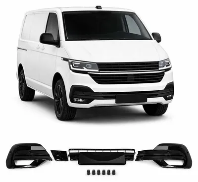 Produktbild von Front Spoiler Stoßstange Einsatz vorne schwarz passend für VW T6 Transporter 2019-