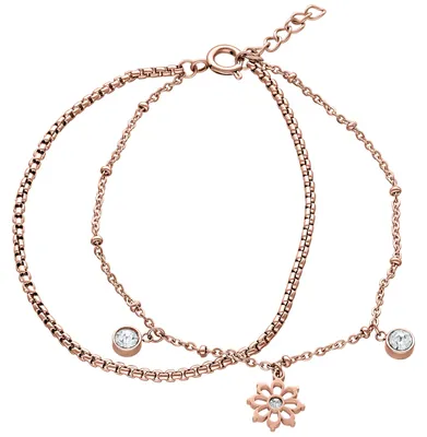 Produktbild von Wildcat Armband - Little Floralis Armband - Roségold - Chirurgenstahl 316L - wasserfest, langlebig, hautverträglich, Roségold-Kristallklar