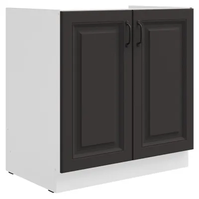 Produktbild von Spülenschrank 80 cm Stilo Grau + Weiss Küchenzeile Küchenblock Küche Einbauküche