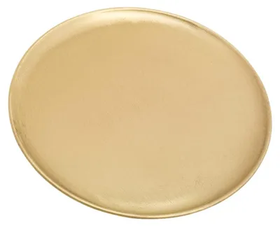 Obrázok produktu pre Moderná podložka pod sviečky, priemer 21 cm, mosadzná, zlatá farba – dekoratívna podložka