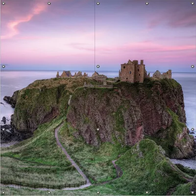 Produktbild von Wallario Outdoor-Poster für Garten oder Balkon, Motiv Schloss am Meer, in ca. 180 x 180 cm