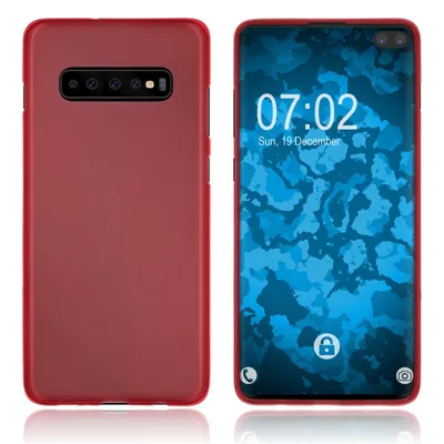Produktbild von PhoneNatic Case kompatibel mit Samsung Galaxy S10 Plus - rot Silikon Hülle matt Cover