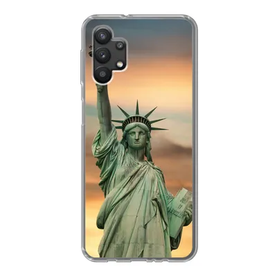 Produktbild von MuchoWow® Handyhülle Schutzhülle Hülle für Samsung Galaxy A32 5G New York - Freiheitsstatue - Sonnenuntergang Silikon Softcase Handy Hülle - Softcase