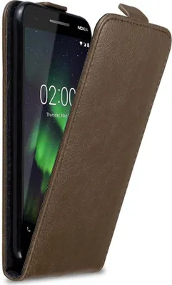 Produktbild von Cadorabo Hülle für Nokia 2.1 Schutz Hülle in Braun Flip Etui Handyhülle Case Cover