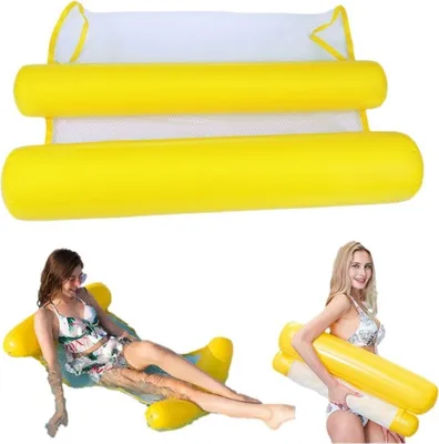 Produktbild von Wasser Hängematte Schwimmen Matratze Aufblasbare Pool Stuhl Strand Stuhl Gelb