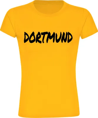 Produktbild von multifanshop Damen T-Shirt - Dortmund - Textmarker, gelb, Größe M