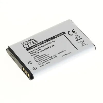 Produktbild von OTB Ersatzakku kompatibel zu Nokia BL-5C BL-5CA, 3,7V, 1100mAh, Lithium Ionen Akku