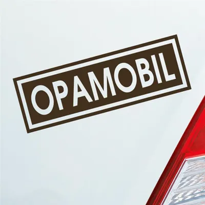 Produktbild von Auto Aufkleber Opamobil Oma Opa Enkel Familie Liebe 15x5 cm Braun Sticker Heckscheibenaufkleber