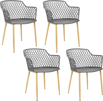 Image de Fauteuil Exterieur Malaga Gris - Lot De 4