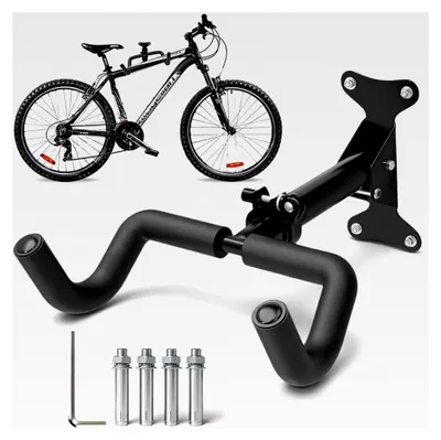 Produktbild von Wandhalterung für Fahrräder, Halterung für Rennräder - 30 kg Tragfähigkeit, Winkel und Wandabstand einstellbar, vertikal klappbar, mit extra weicher Polsterung, geeignet für MTB, Rennräder und Fahrräder
