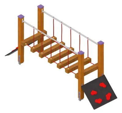 Produktbild von Wackelbalken Spielplatz Balancierbrücke Hängebrücke Kletterbrücke Schwebebalken