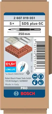 Produktbild von PRO SDS plus-5C Spitzmeißel-Set, 250 mm, 5-tlg.