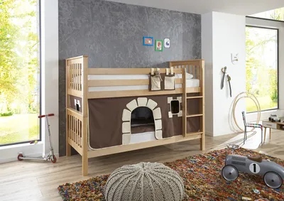 Produktbild von Etagenbett mit hohem Kopf- und Fußteil Kick Buche Natur lackiert 90x200 cm
