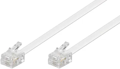 Produktbild von GOOBAY Telefon-Anschlusskabel, 6P4C, weiß, 10 m