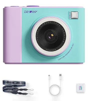 Produktbild von ZELURXX Farbige Sofortbildkamera 2,8 Zoll Display mit Thermodruck 300dpi Bluetooth WLAN Smartphone Druck 5 Filter Ringblitz, Lila