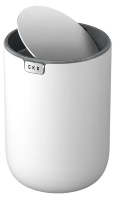 Produktbild von EKO Mini Tischmülleimer mit Deckel 1,5 L, kleiner Tischabfalleimer, Weiß