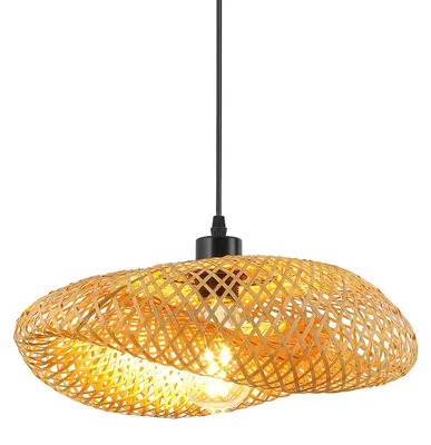Hängeleuchte Bambusschirm 40 cm, E27, Pendellampe für Esszimmer